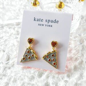 Kate Spade - Pizza My Heart Gold Multicolor Earrings - new